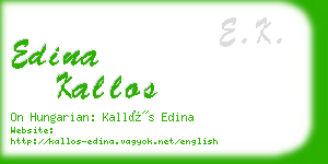 edina kallos business card